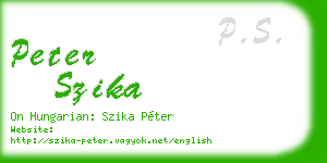 peter szika business card